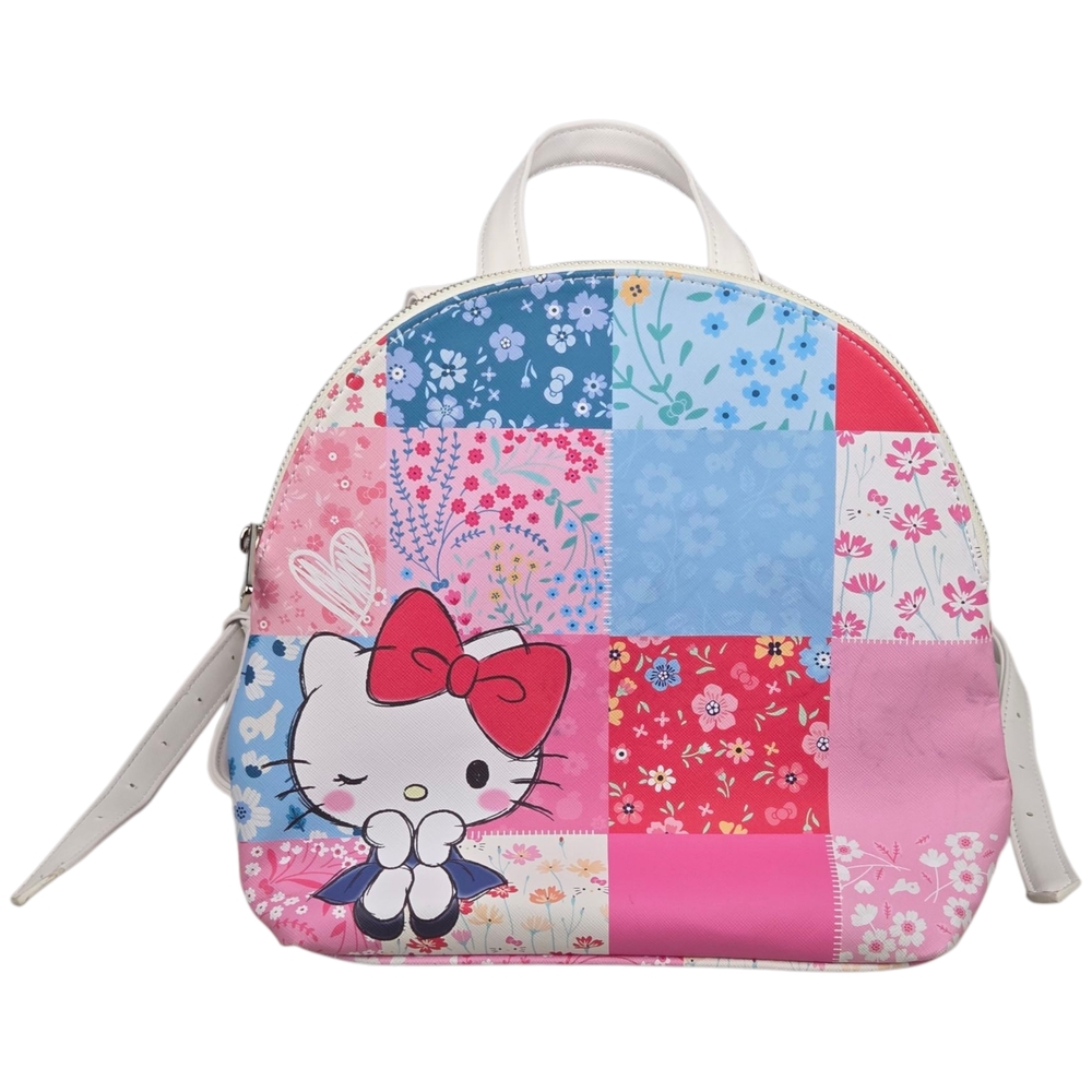 Loungefly Hello Kitty Patch Work Backpack Purse -… - image 1